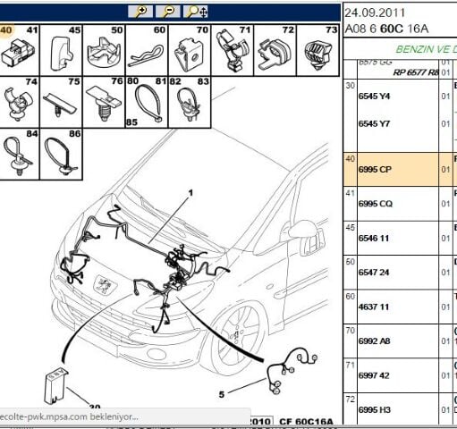 Ara Konnektör 206/206 /308/407/partner Tepe 206/206/308/407/partner (eski No 1338 E1) (6995.CP) (,01338.E1,6995CP,1336.X1)