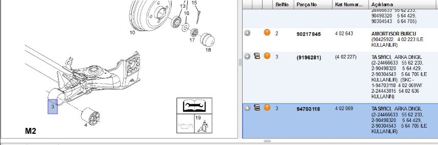 Arka Dingil Cor B-cor C Burçsuz Dıngıl F68 Corsa B/corsa (94703118)