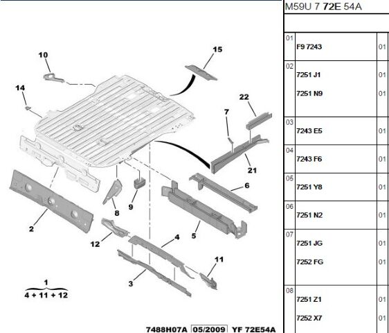 Lonjeronet Sol Arka Sahse Kolu Partner (7251.E5) (,09665078480,KOLCUK DEMİRİ )