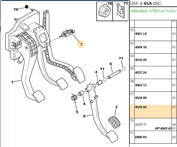 Fren Stop Müşiri Dur Kontaktörü (4534.50)