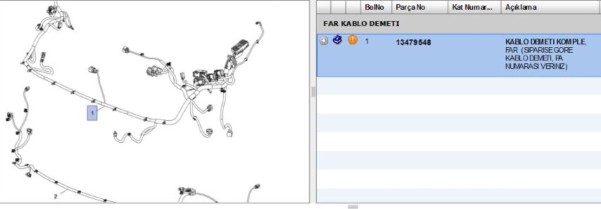 Far Koblo Demeti Ast K Kablo Demetı, ( Kodlu Ürün ) Wırıng Harness And Cables, Chassis (saselı Ürün) (13479548)