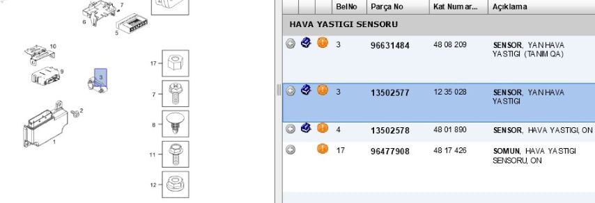 Aır Bag Sensör Ast J Hava Yastığı Darbe Sensörü Cruze Yastıgı Sensoru (13502577)