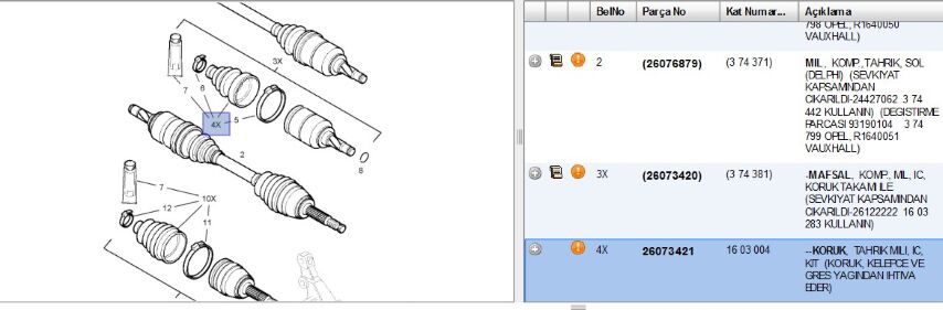 Aks Körük İç Cor C Z12xe Korugu Ic Z10xe 2 (b) Corsa (26073421)