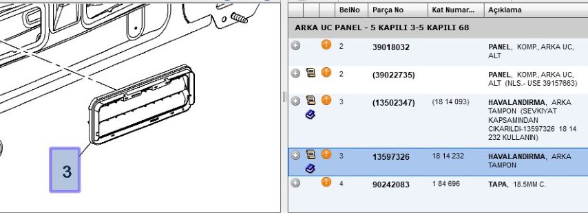 Çamurluk Havalandırma Muzul Hava Muzulu Arka Panel Astraj Hb (1814232) (13597326) (,013502347)