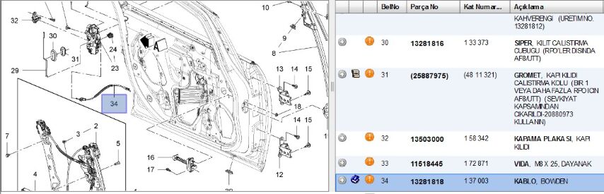 İç Açma Teli Ast J Kapı On Kılıtleme Telı Astraj (13281818)