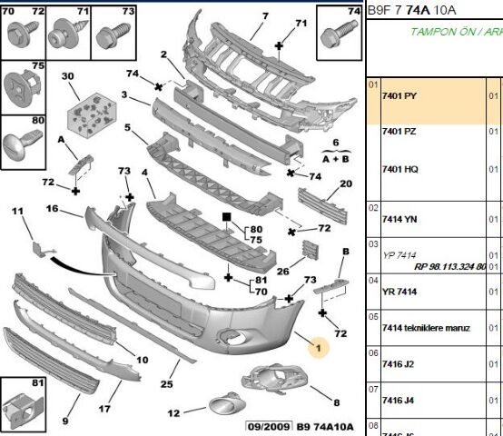 Ön Tampon Part Tepe (7401.PY)