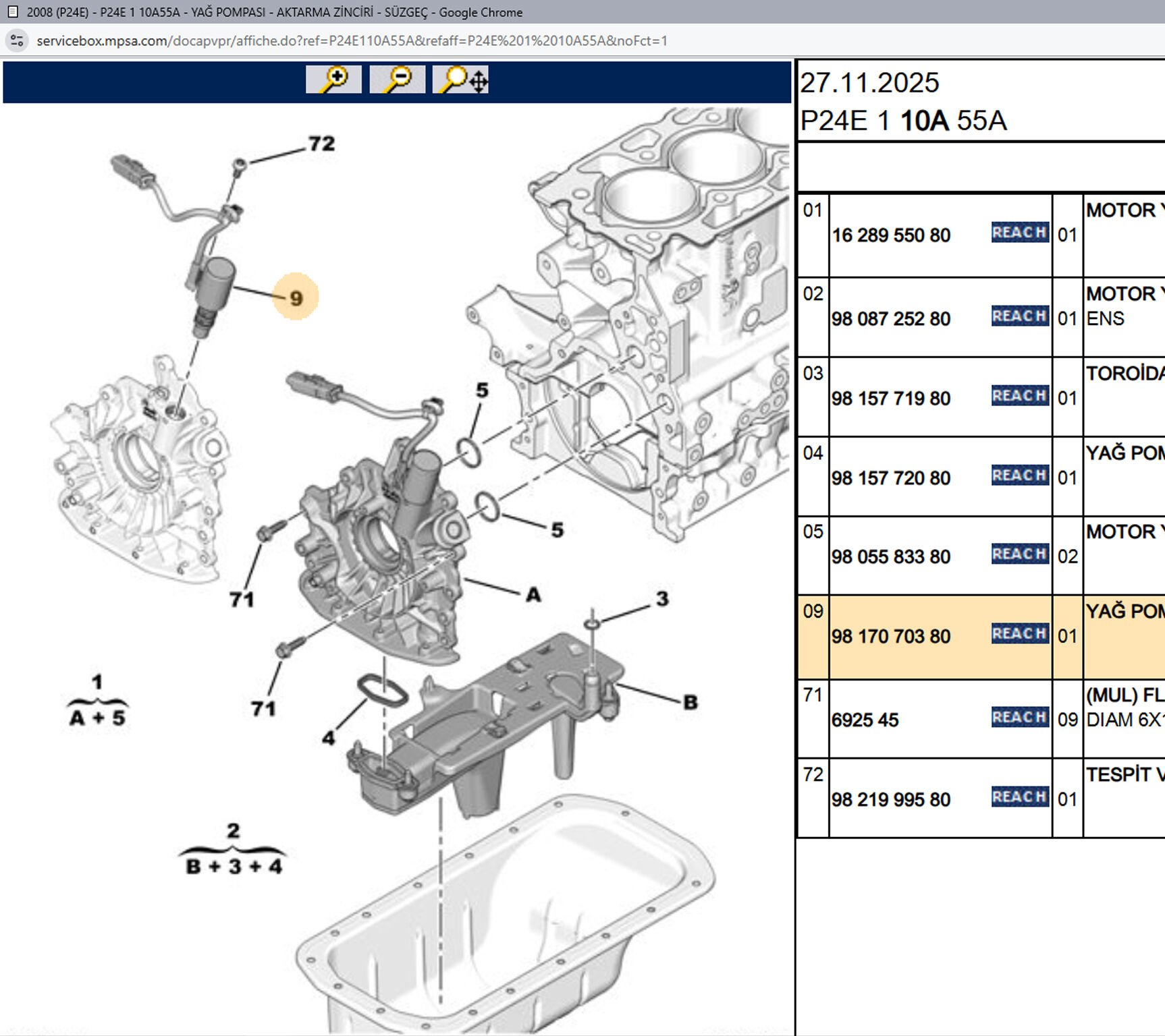 Psa Yağ Pompası Elektrovanası