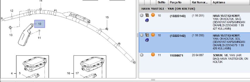 Ön Koltuk Airbek Sol Hava Yastıgı On Yan Insıgnıa (22934579)