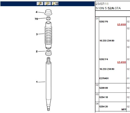Sağ Ön Amortisör (5202.NE) (,05202.EZ,ÖN AMORTİSÖR ,9810758480)