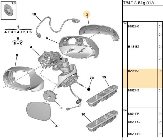 Ayna Kapak 3008 (8152.H2)