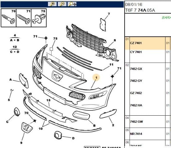 Ön Tampon 307 Sis Farlı Fıskiyesiz Üretime Kapalıdır (7401.CZ)