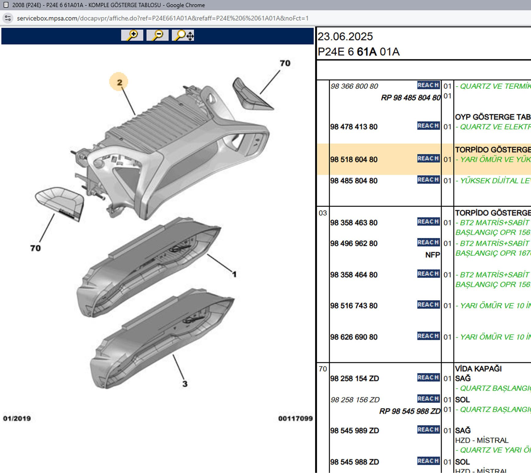 Psa Torpido Hız Gösterge Paneli