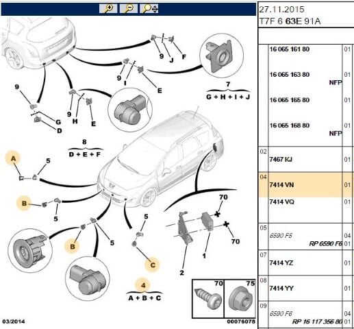 Park Sensör Bağlantı Ayak 308 (7414.VN)