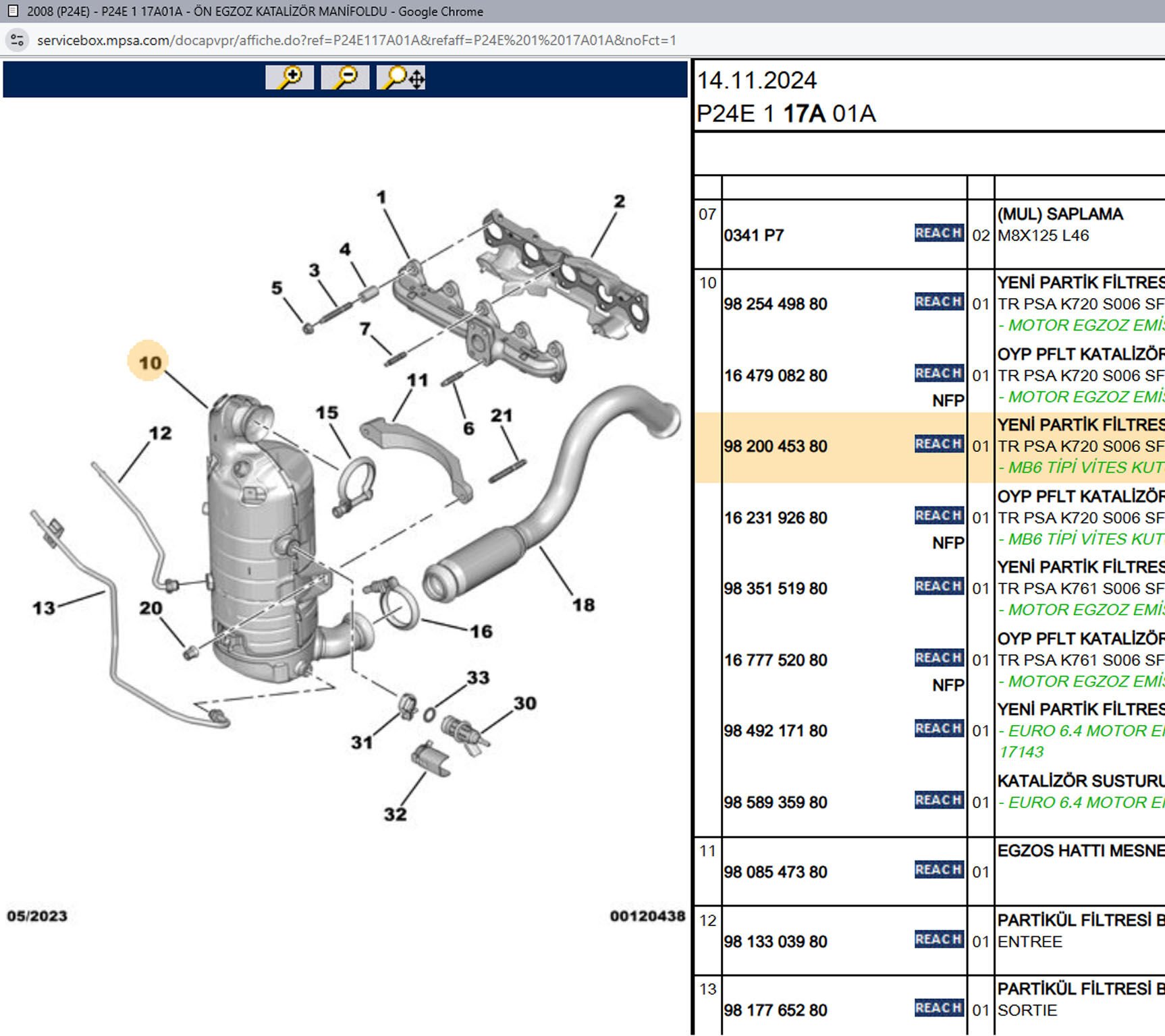 Psa Egsoz Katalizörü