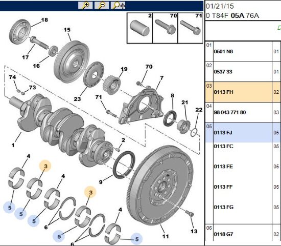Ana Yatak Motor Rulmanı (0113.FH)