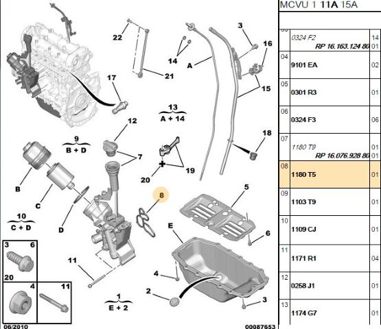 Yağ Soğutucu Contası Bılesenler (1180.T5)