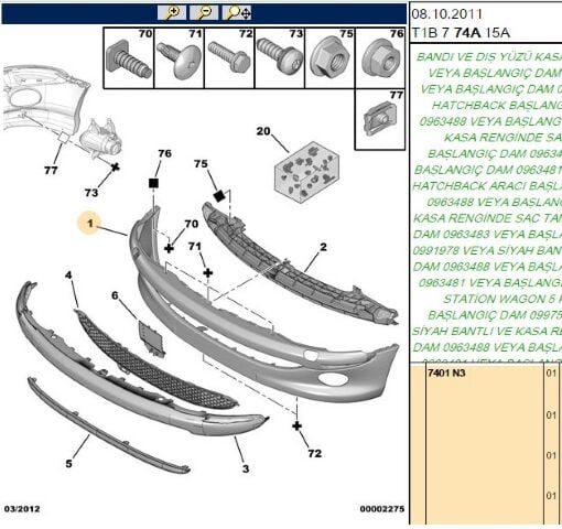 Ön Tampon Sıs Farlı 206/ym (7401.N3)