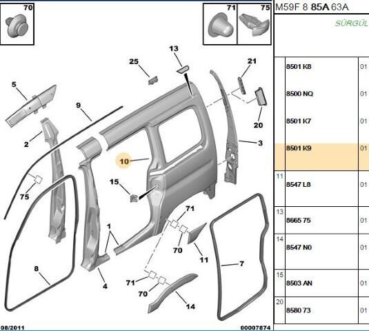 Sol Arka Çamurluk (8501.K9)