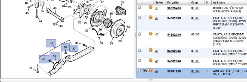 Arka Denge Kolu Yan Sağ Captiva Susupansıyon Sag Captıva (95261628)