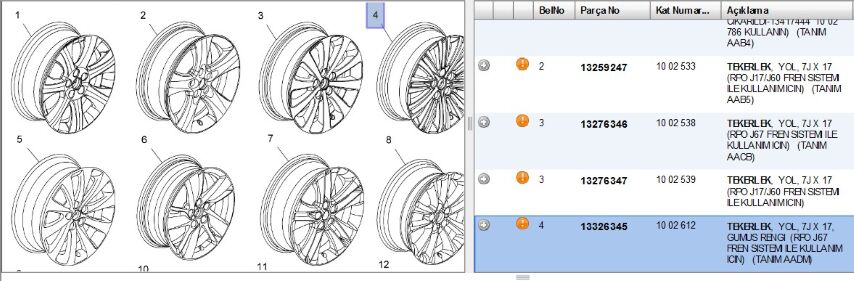 Part Celık Jant7j X 17 Gumus Rengı Astra J (13326345)