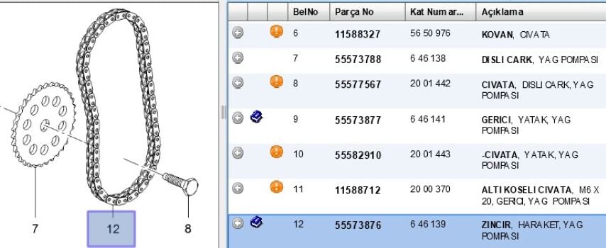 Zincir B16dth Motor Hareket Zinciri Trıger Zıncırı Astra J (646139) (55573876)