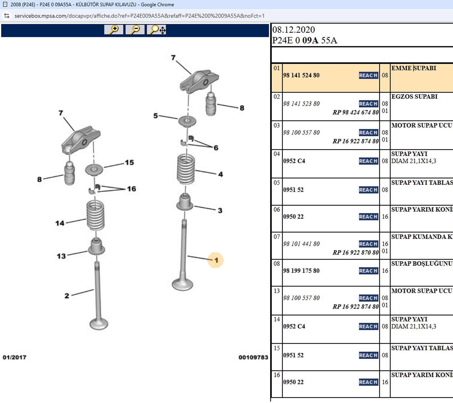 Psa Emme Supabı 3553632