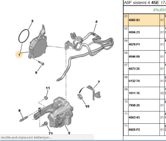 Vakum Pompası Ep6cdt M 208/308/3008 Rcz (4565.83) (,0456583,3648822)