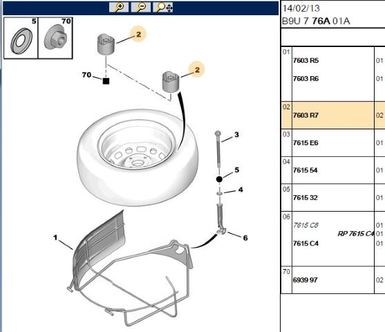 Lastik Tutucu Bakalit Partner/berlıngo B9 (7603.R7)