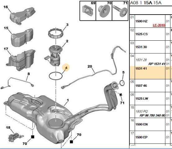 Depo Somun Contası Yakıt Deposu - C4 X (c43) 206/207/208/301/308 (1531.41) (,0153141,1531.29,1500.G7,1531.28,3638294,1500.W1,1500.W6,3556295)