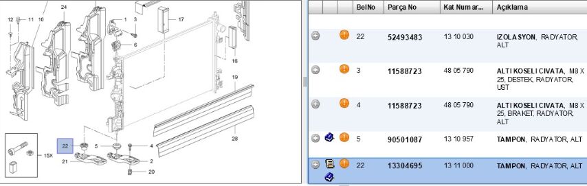 Radyatör Alt Lastik İnsgt Radyator Ayagı Lastıgı Insı Astra J (13304695)