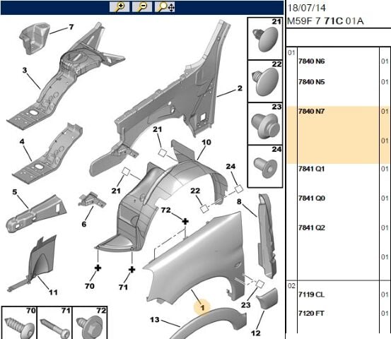 Ön Çamurluk Yeni No 1629123080 (7840.N7) (,01629123080,ÖN ÇAMURLUK )