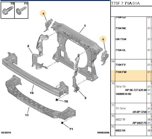 Sağ Panel Bağlantı Ayak 308/rcz (7104.FW)
