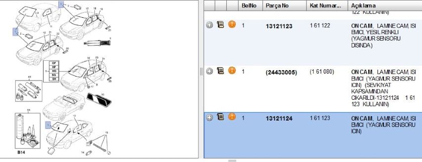 Ön Cam Ast G Yağmur Sensörlü // On Isı Emıcılı Yag Sen Lu Astra (13121124)