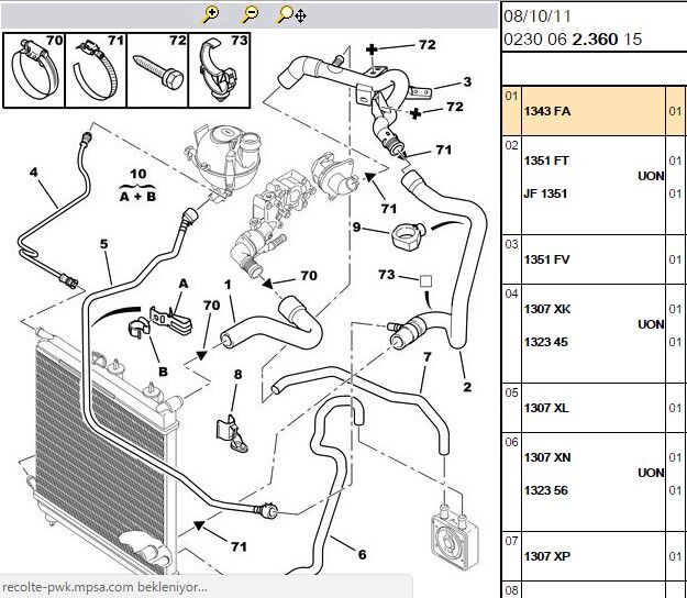 Radyator Ust Hortum C31, Radyatör Üst (1343.FA)