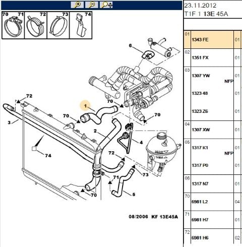 Radyatör Üst Hortumu Rad 206 Dv4td (1343.FE)