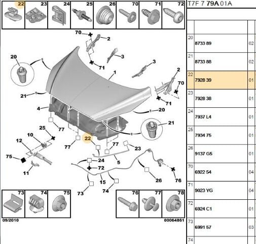 Kaput Demir Agrafı 206/206 /308 206/206/308 (7928.39)