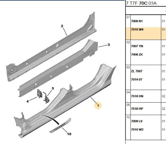 Sağ Marşpiel Sacı 308 5k (7010.W4)