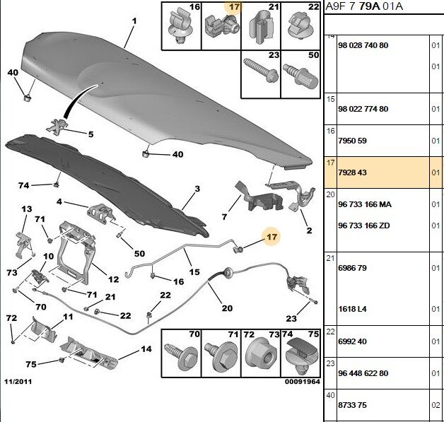 Psa Kaput Kilidi Bağlantı Agrafı