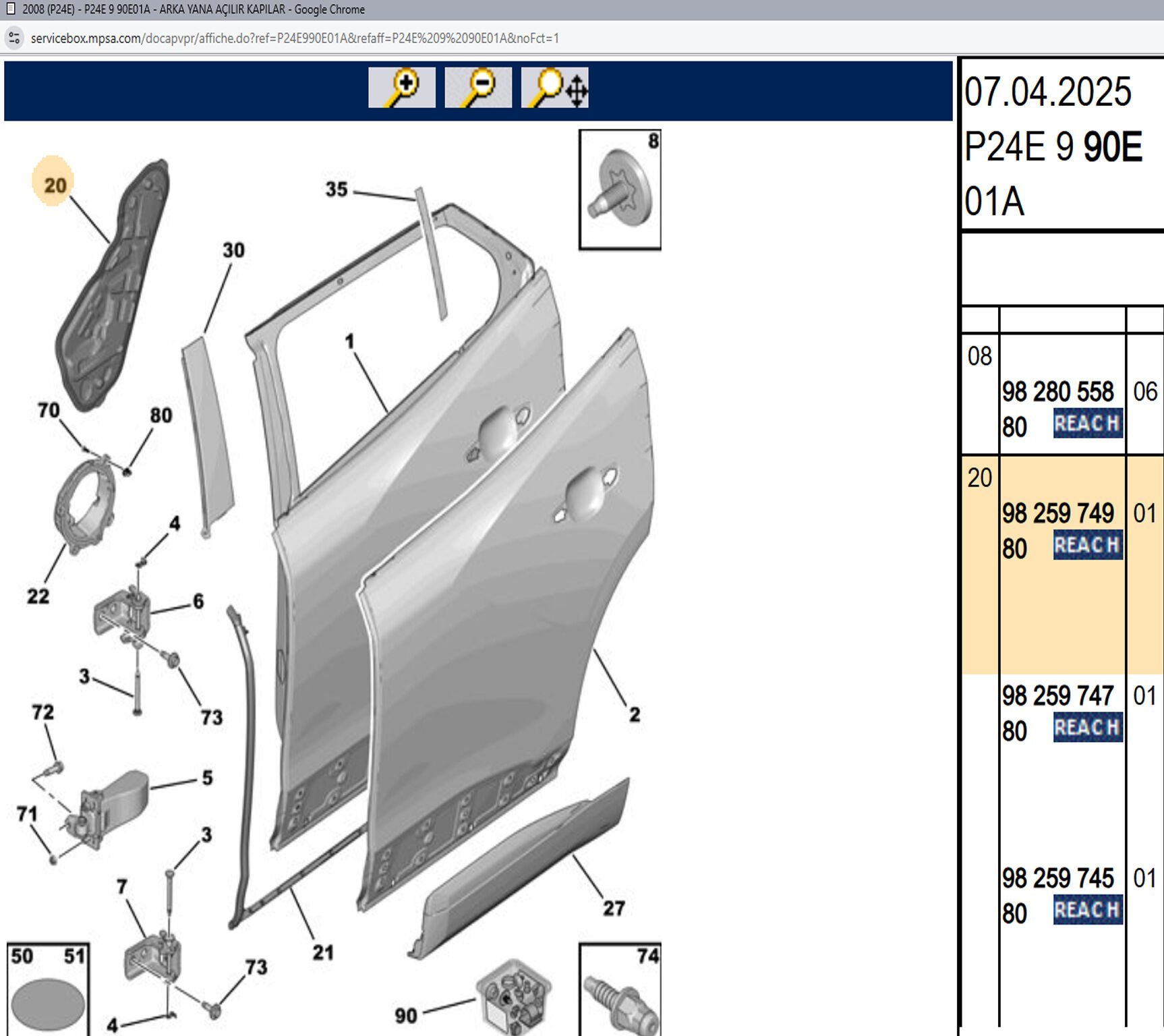 Psa Sol Arka Kapı İzolatörü