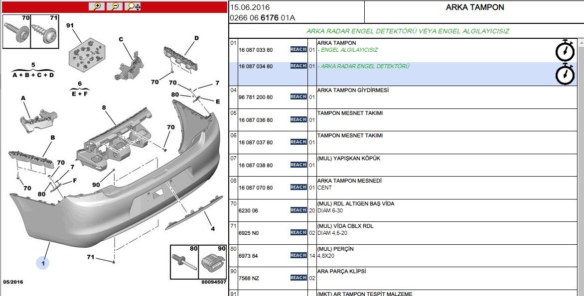 Arka Tampon Exc C-els (1608703480)