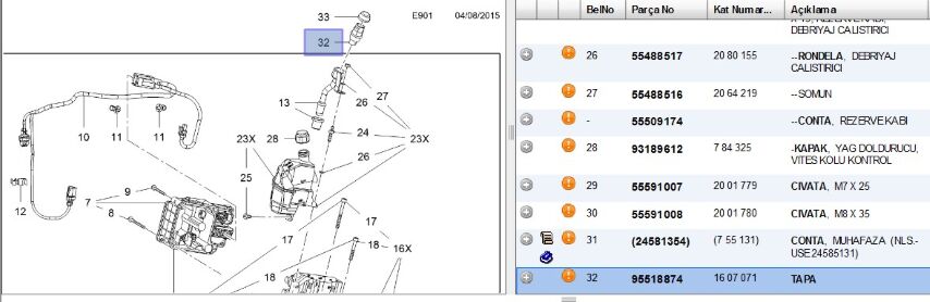 Part Tapa (95518874)