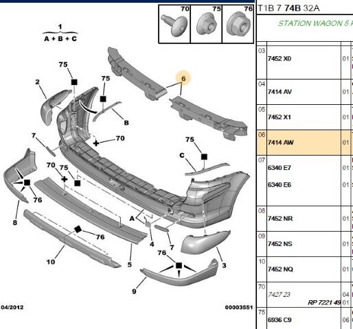 Arka Tampon Darbe Emici Emıcı 206 (7414.AW)