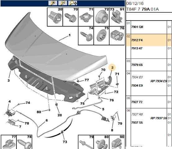 Kaput Menteşesi Sol 3008 (7912.F4)