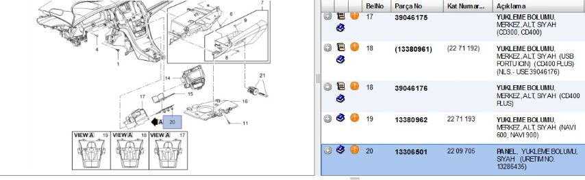 O Tor Göz Etek Cowls And Dashboards, Mountıng Spare Parts Gosterge Panelı Saklama Cep Kapagı Opel Astra J Cascada (13306501)