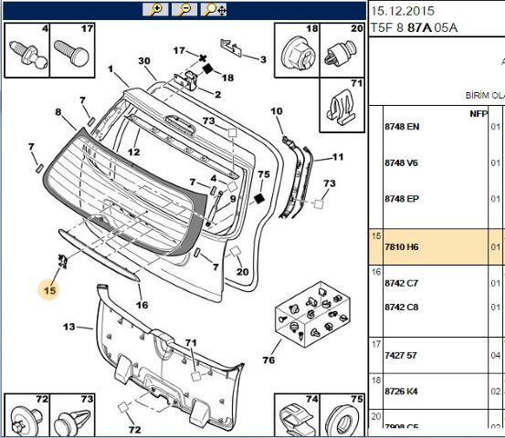 Bagaj Kapak Amblemi Arka Aslan Arması 307/sw (7810.H6)