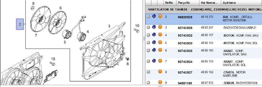 Fan Komle Antara Dav Mot (cıftlı) Captıva Davmot (96829535)