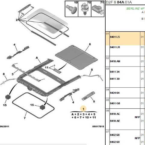 Komple Sunroof 407 Sanruf (8401.LS) (,08401.EZ)
