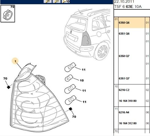 Sol Arka Stop 307 Sw (6350.Q6)