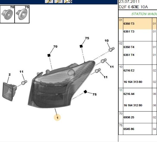 Sol Arka Stop 407 Sw 407-sw (6350.T3)