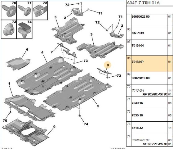 Alt Bakalit Bağlan Ayak Sağ 208/2008 (7013.KP)